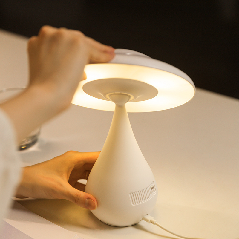 Mushroom Air Purification Table Lamp Touch Dimming Eye Protection Learning LED Rechargeable Table Lamp