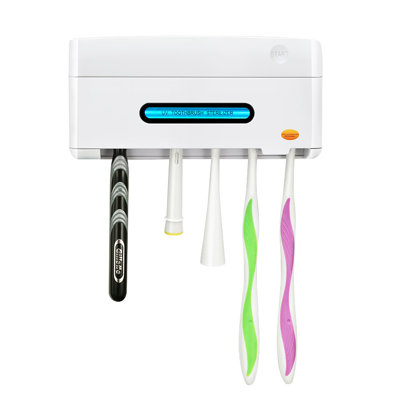 Family Punch-free Wall-mounted USB Rechargeable Toothbrush Holder Toothbrush Sterilizer