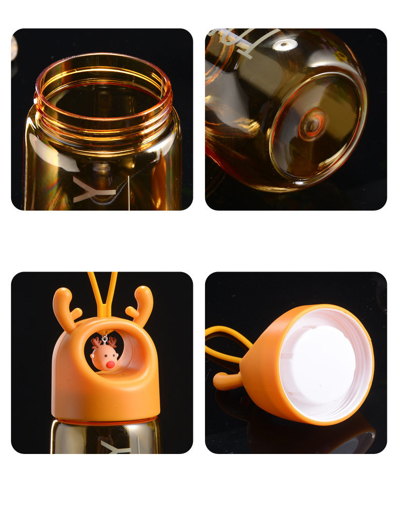 Douyin The Same Creative Gift Shaker Children's Water Cup Cartoon Pendant Handle Plastic Cup
