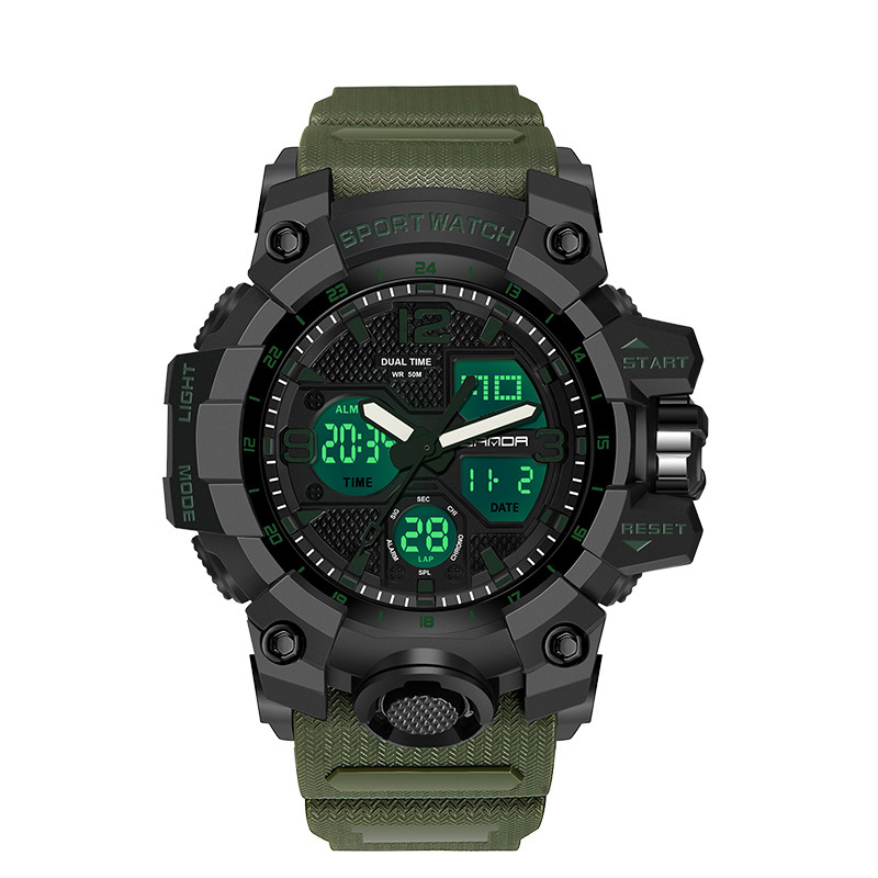 Sanda Men's Watch Waterproof Special Forces Sports Students Junior High School Students Trend Luminous Multi-function Electronic Watch Male