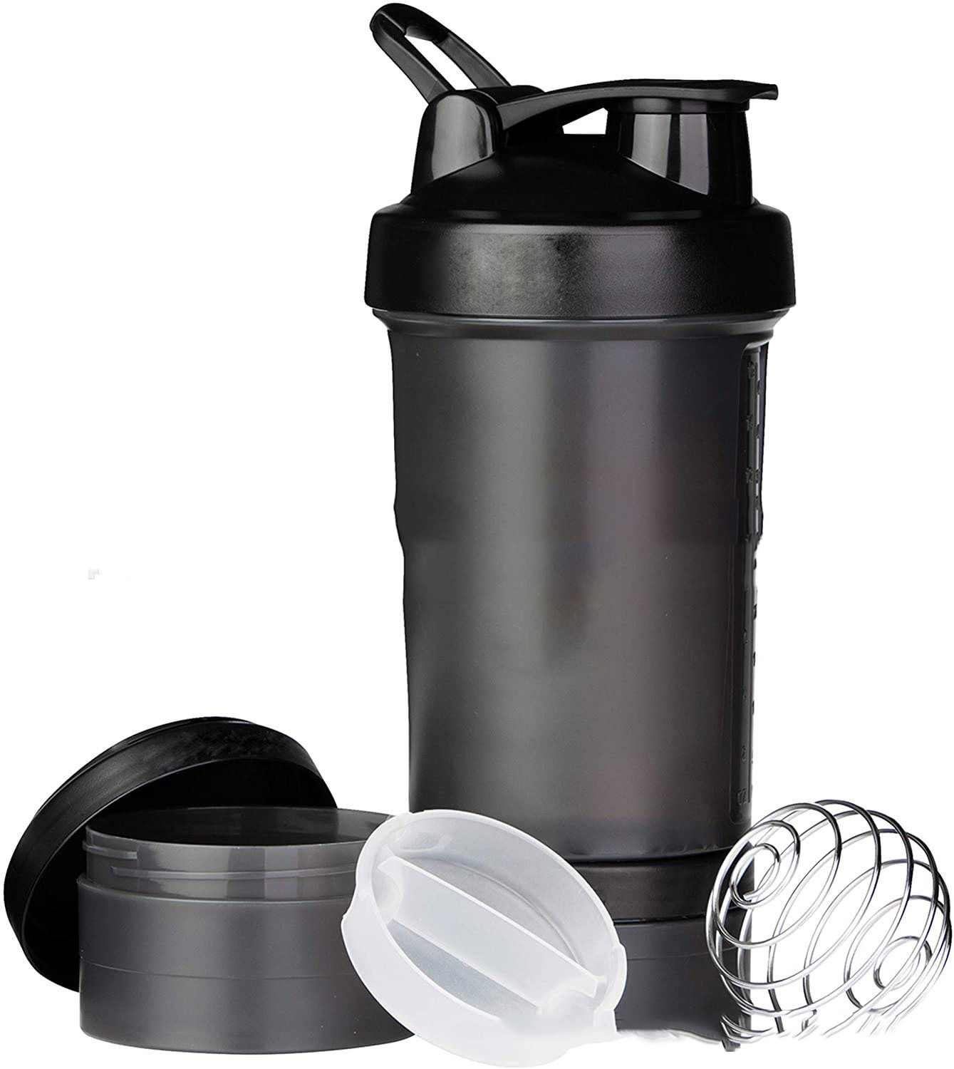 Shaker Bottle Layered Shaker Plastic Portable Water Cup Fitness Protein Powder Cup With Stirring Ball