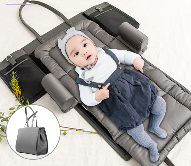 Exclusively For Portable Bed-in-bed Mummy Bag Crib Foldable Newborn Leather Baby Bionic Mattress