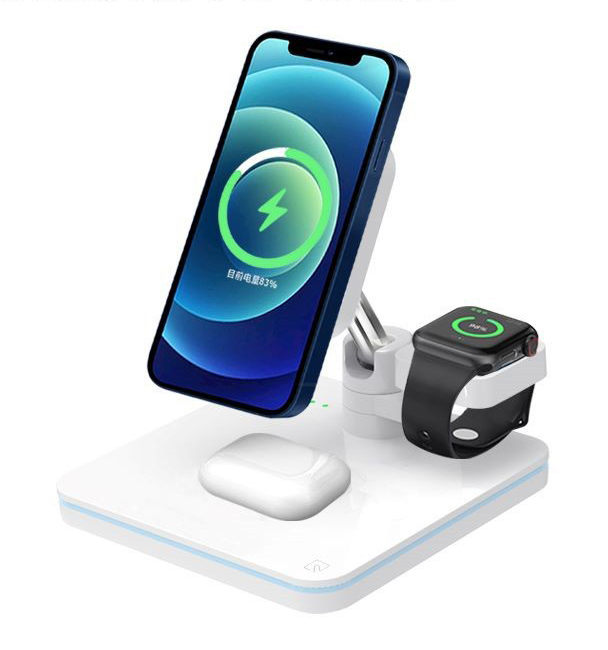 The Wireless Charger Is Suitable For Apple 13 Mobile Phone Wireless Charging Magsafe Magnetic Three-in-one Wireless Charging Stand