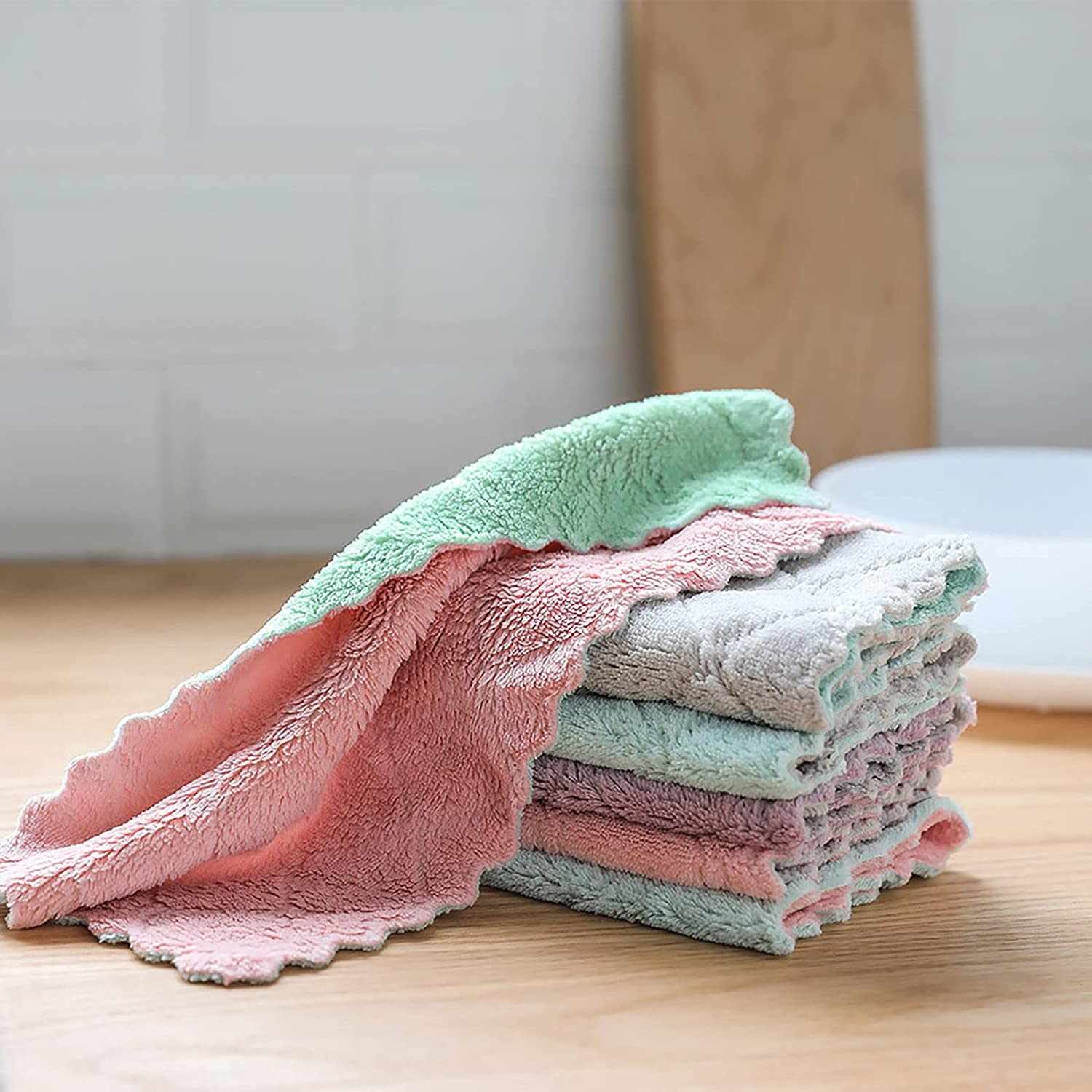 Dishwashing Towels, Lint-free Rags, Kitchen Absorbent Wipes, Table Wiping Dishes, Dish Cloths, Hand Towels, Scouring Pads, Housework Cleaning Towels