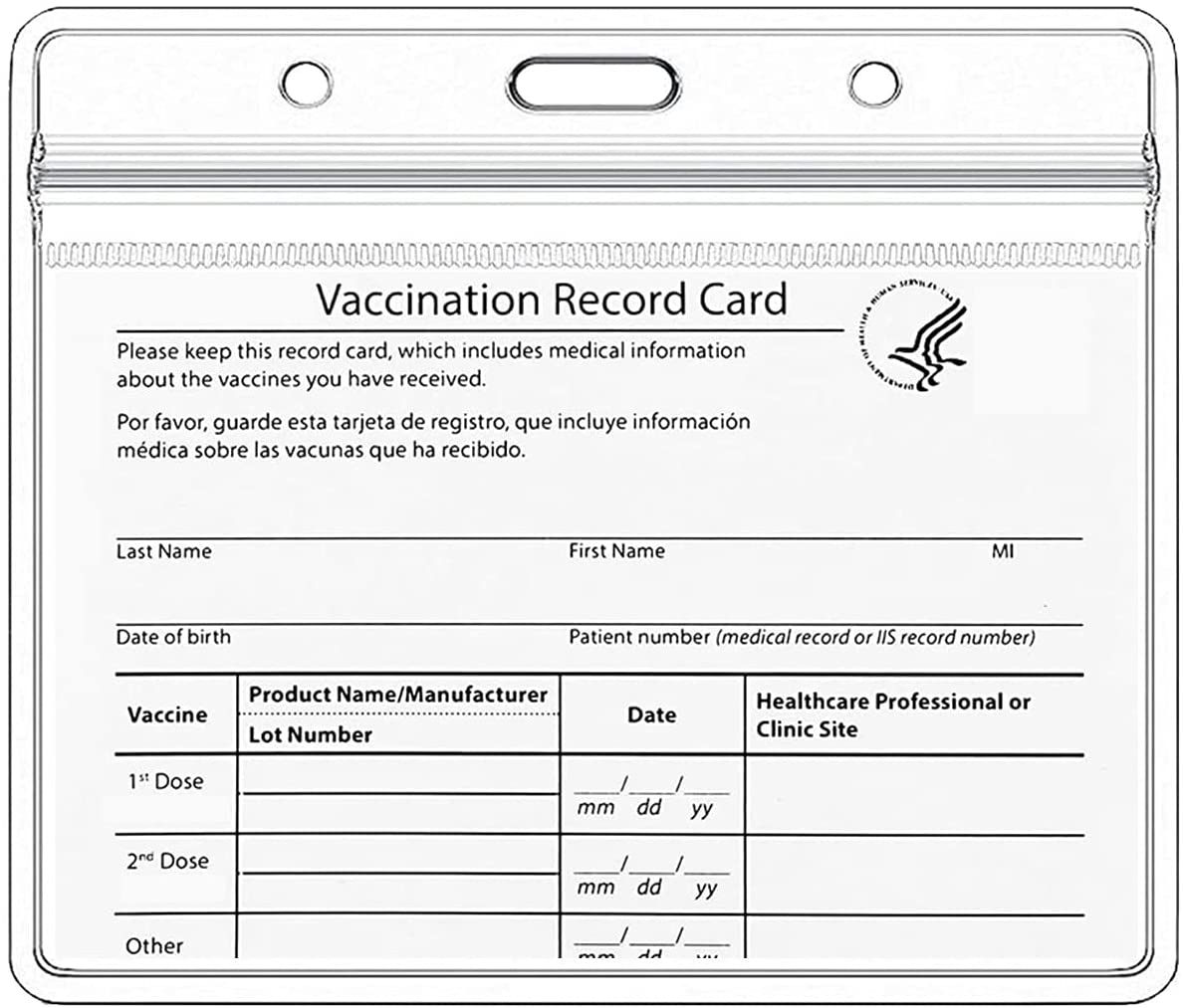 CDC Vaccination Card Protective Sleeve 4 X 3 Transparent Waterproof Card Sleeve Pvc Waterproof Sealed Vaccine Record