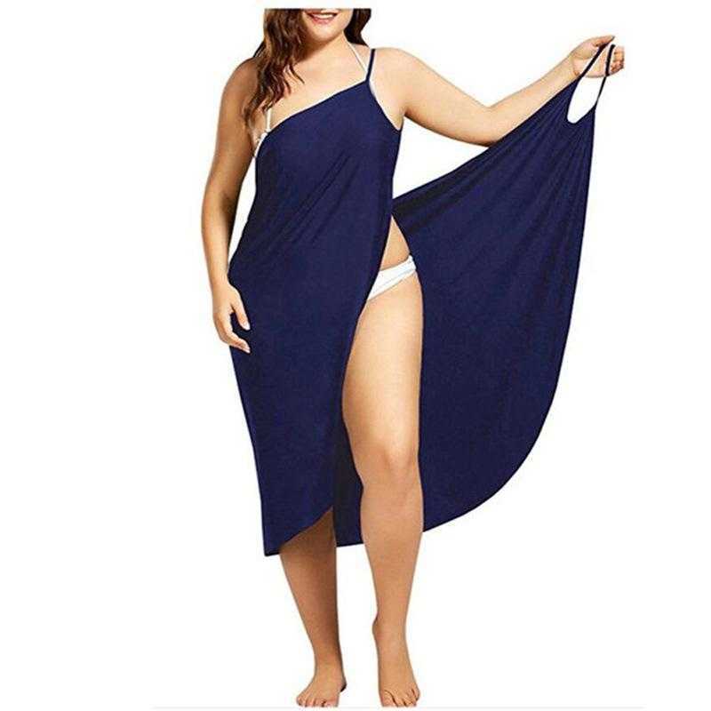 2022 Amazon Europe And The United States Spliced Solid Color Sexy Beach Dress