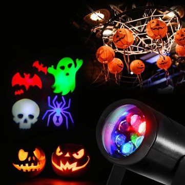 3W 4 Patterns RGB Rotating Laser Projecter LED Stage Light Halloween Christmas Party Bar Decor Lamp