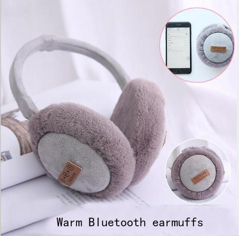 Bluetooth Earmuffs Headphones Warm Plush Earmuffs Ure Color Fashion Foldable Soft Simple Adjustable Winter Accessories