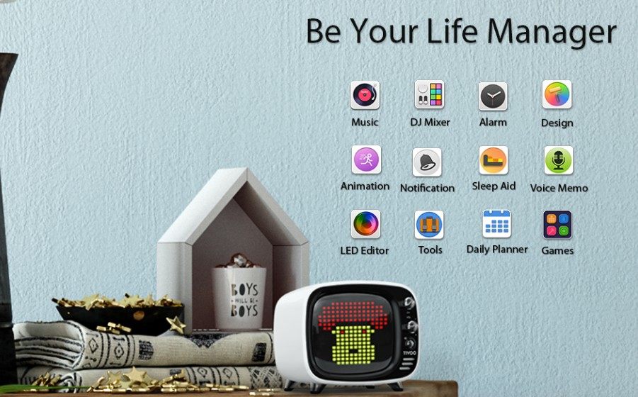 Unique portable smart bluetooth speaker & alarm clock