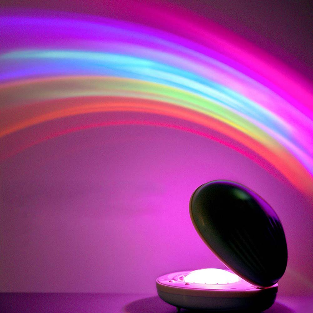 Egg-shaped desk lamp, rainbow projection lamp, LED color night light