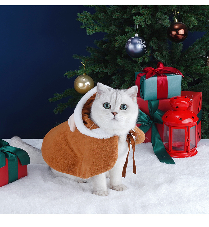 Elk Cloak British Short Hairless Cat Winter Clothes To Keep Warm