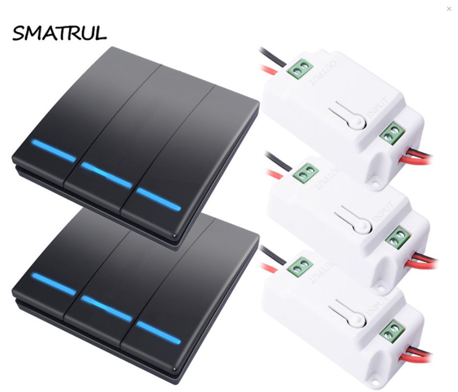 Wireless Multi-control Remote Control Switch Smart Home Free Sticker Button Type 86 Wiring-free 433 Light Socket Panel