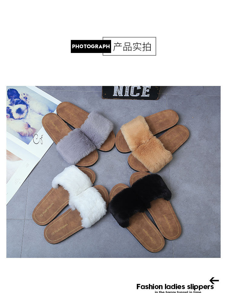 Clearance Autumn New Soft-soled Flip-flop Sandals Korean Version Plush Indoor And Outdoor Wear Non-slip Cross-hair Slippers Women