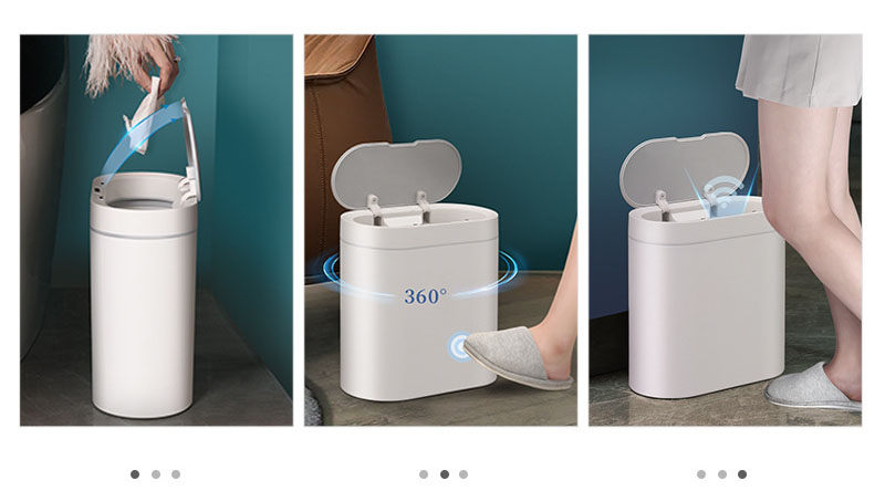 Smart Induction Trash Can, Automatic Household Toilet, Toilet With Lid, Electric Living Room, Creative Seam Waste Paper Basket