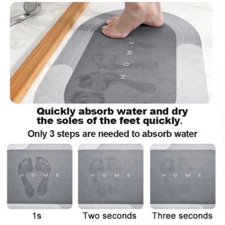 Quick-drying Floor Mat For Bathroom, Bedroom, Bathroom, Cushion, Toilet, Diatom Mud, Kitchen Floor Mat, Toilet, Household Non-slip Absorbent