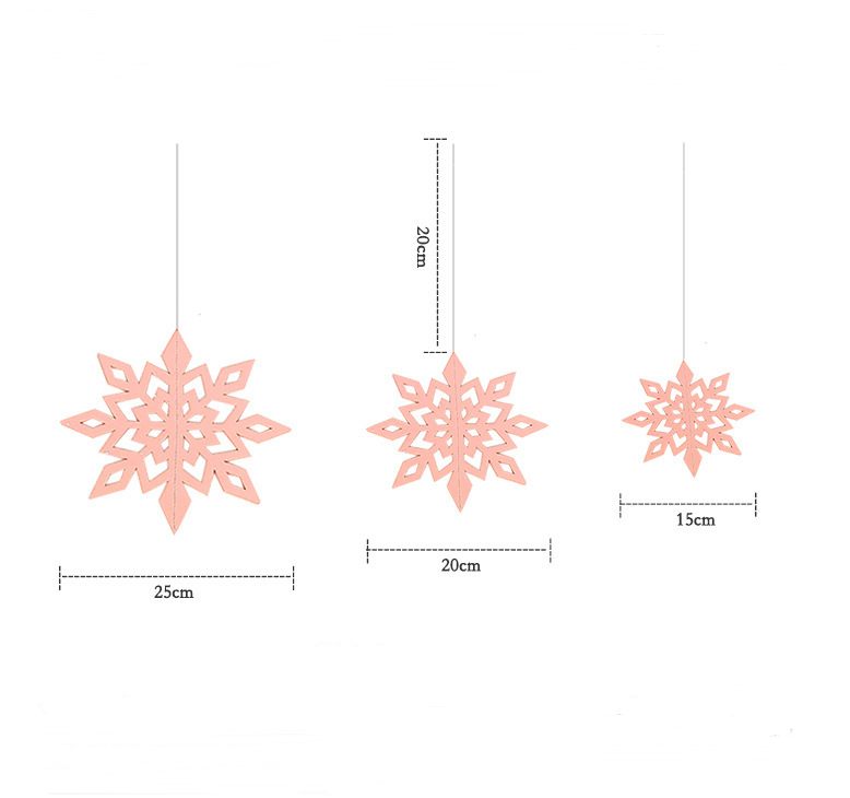 6 Pcs/Set Cardboard 3D Hollow Snowflake Hanging Ornaments New Year's Christmas Decorations for Home Party Decoration
