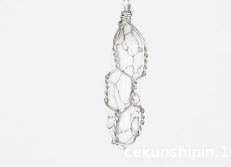 Hexagonal Column Crystal Wrapped Necklace Hand Wrapped Natural Stone Crystal Pendant