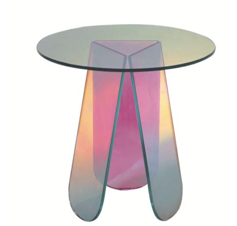 Colorful Glass Coffee Table Side Table Rainbow Acrylic Round Table Net Celebrity Photography Props Clothing Booth Leisure Furniture
