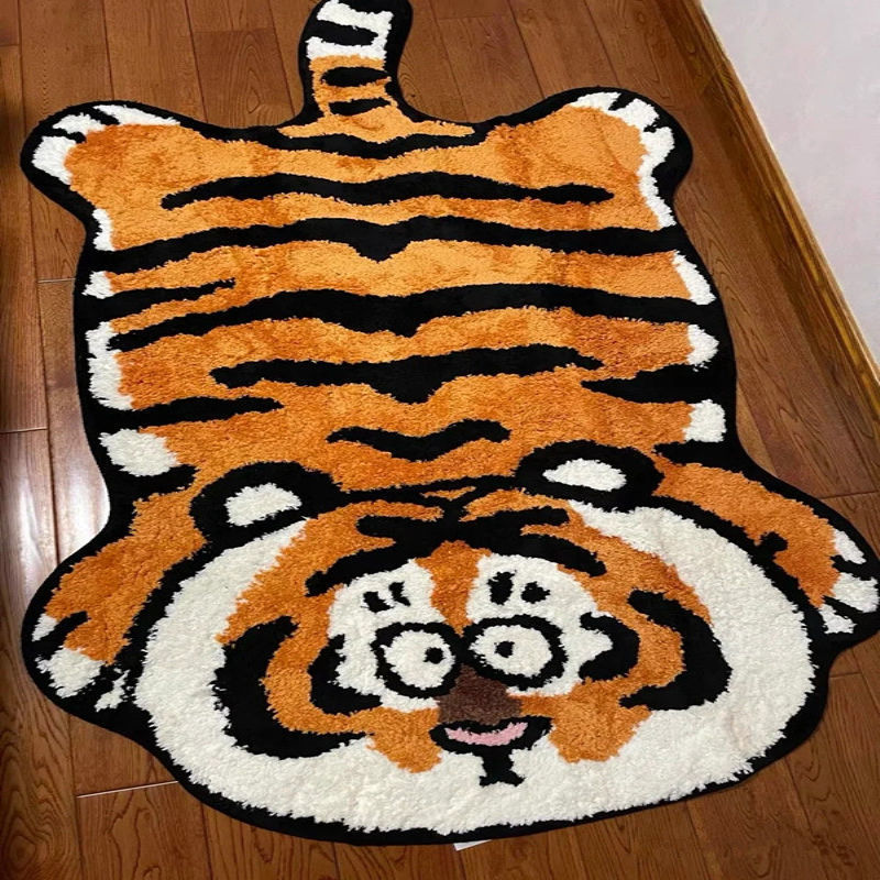 Cross-border Tiger Fat Tiger Carpet Children's Room Bedroom Bedside Floor Mat Cartoon Cute Non-slip Foot Mat Tiger Carpet