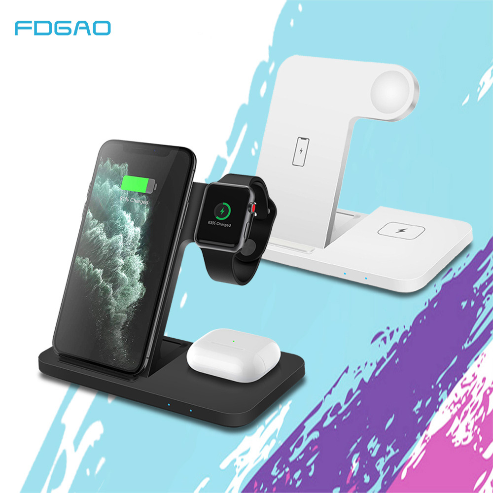 FDGAO/folding 3 In 1 Wireless Charger 15W Fast Charge Support QI Suitable For Apple 12 And Headset Watches