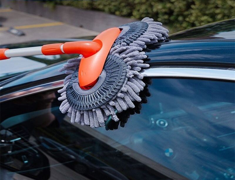 Car double-head retractable mop soft brush