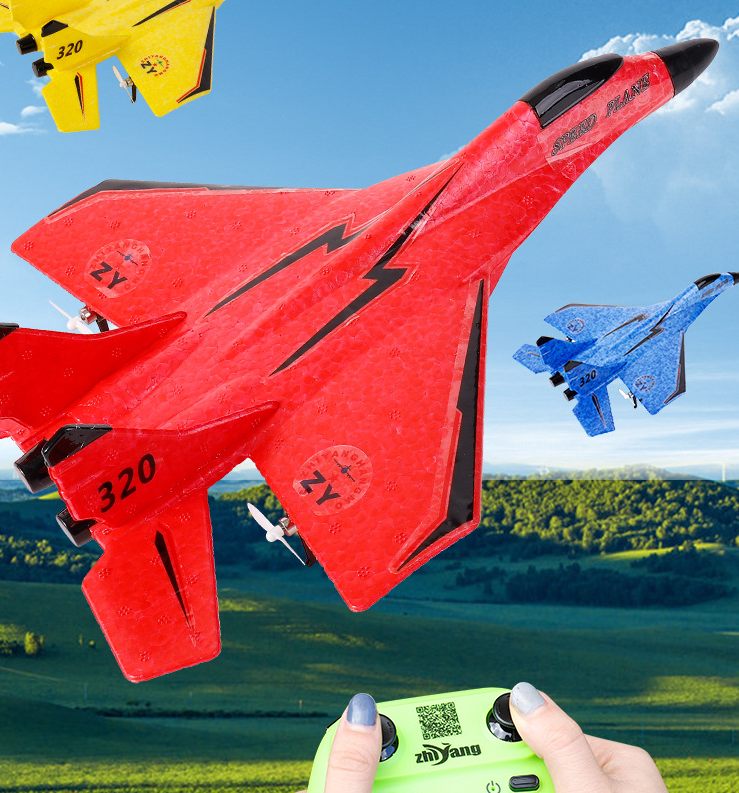 Zhiyang Glider Children's Gift MiG 320 Remote Control Aircraft Stall Luminous Toy Model Aircraft Foam Fighter