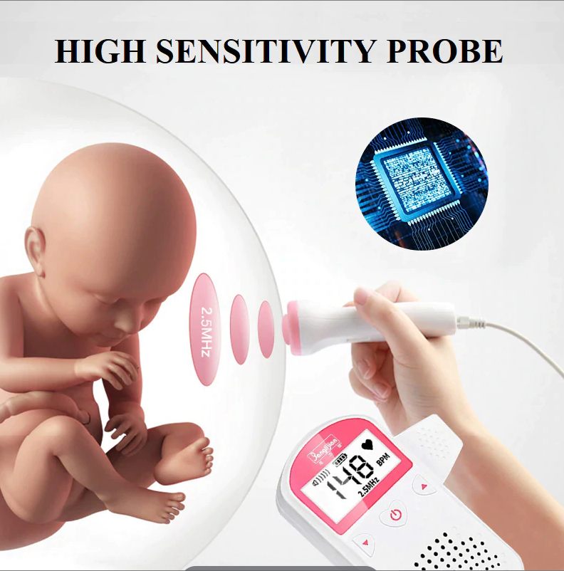 Home Fetal Doppler - Pocket Ultrasound Heart Rate Monitor, 2.5MHz