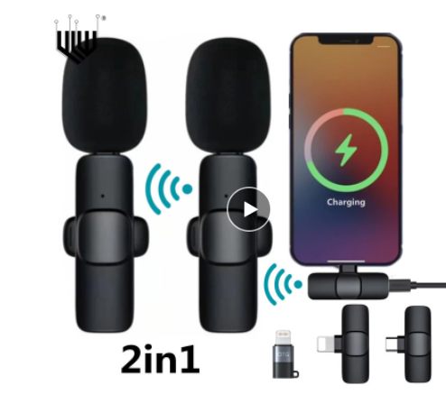 New Wireless Microphone One Drag Two Lavalier Mobile Phone Live Vibrato Bluetooth Small Microphone Wireless Lavalier Microphone