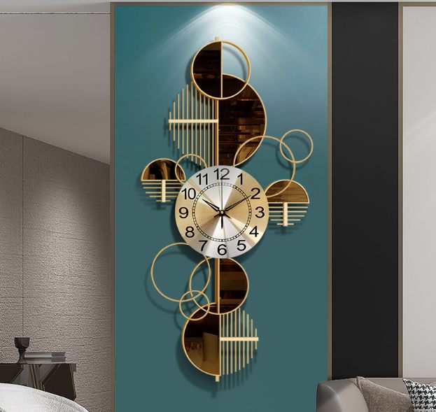 Cross-border Popular Wall Clock Light Luxury Clock Living Room Light Luxury Wrought Iron Creative Home Wall Clock Personality Wall Clock Wall Clock Wholesale