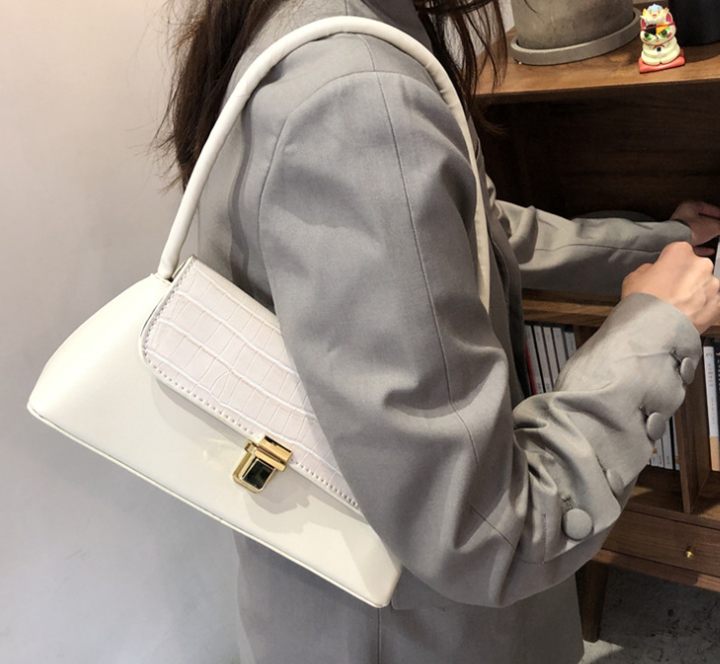 2022 Korean Version Of The Ancient Style High-quality Textured Underarm Shoulder Bag Fashion All-match PU Lock Stitching Handbag Women
