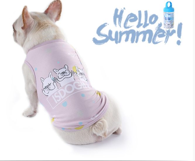 Pet Cool Clothes Dog Clothes Cooling Clothes Method Fighting Clothes Summer Vest Thin Starling Anti Heat Stroke Blue Pink
