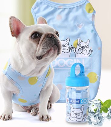 Pet Cool Clothes Dog Clothes Cooling Clothes Method Fighting Clothes Summer Vest Thin Starling Anti Heat Stroke Blue Pink