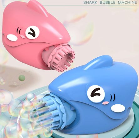 New Douyin Cute Shark Bubble Machine Children's Explosive Gatling Electric Bubble Machine Toy Stall Wholesale
