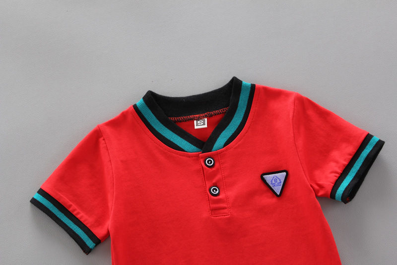 Cross-border Children's Suits Boys' Children's Clothing Round Neck Short-sleeved Shorts Summer 2021 Baby Triangle Standard Shirt Casual Tide Promotion