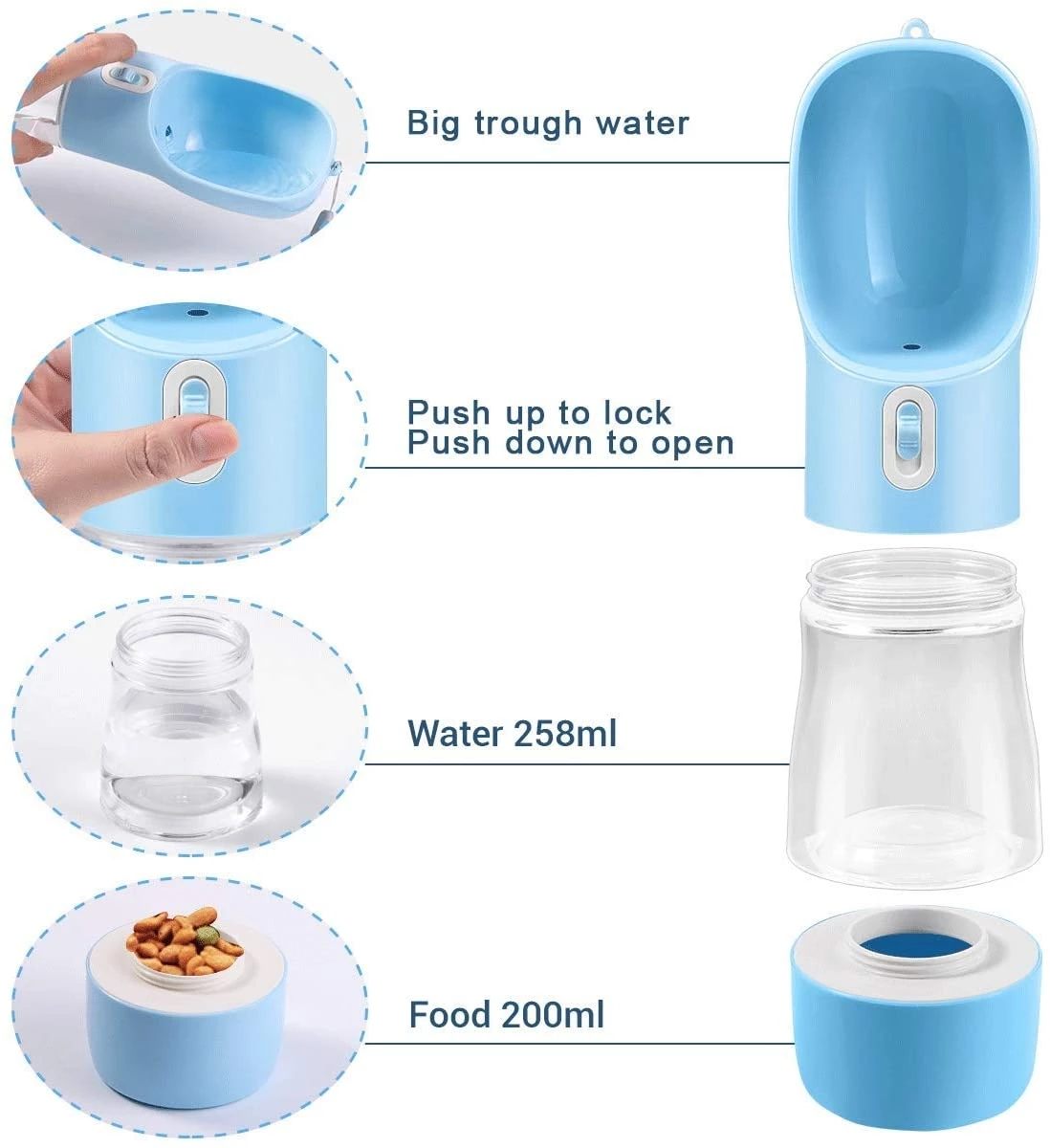 Pet Outdoor Water Cup Portable Accompanying Cup Feeding Cup Dog Waterer Cat Travel Dual-use Drinking Cup