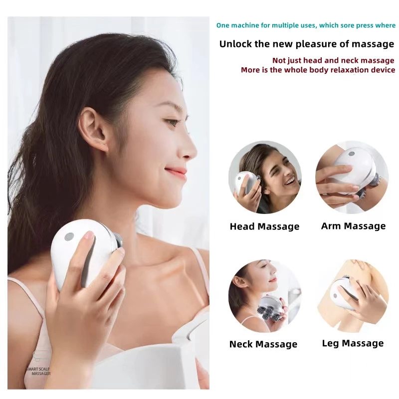 New Head Massager Home Electric Kneading Vibration Charging Multi-purpose Shoulder Neck Scalp Head Massager