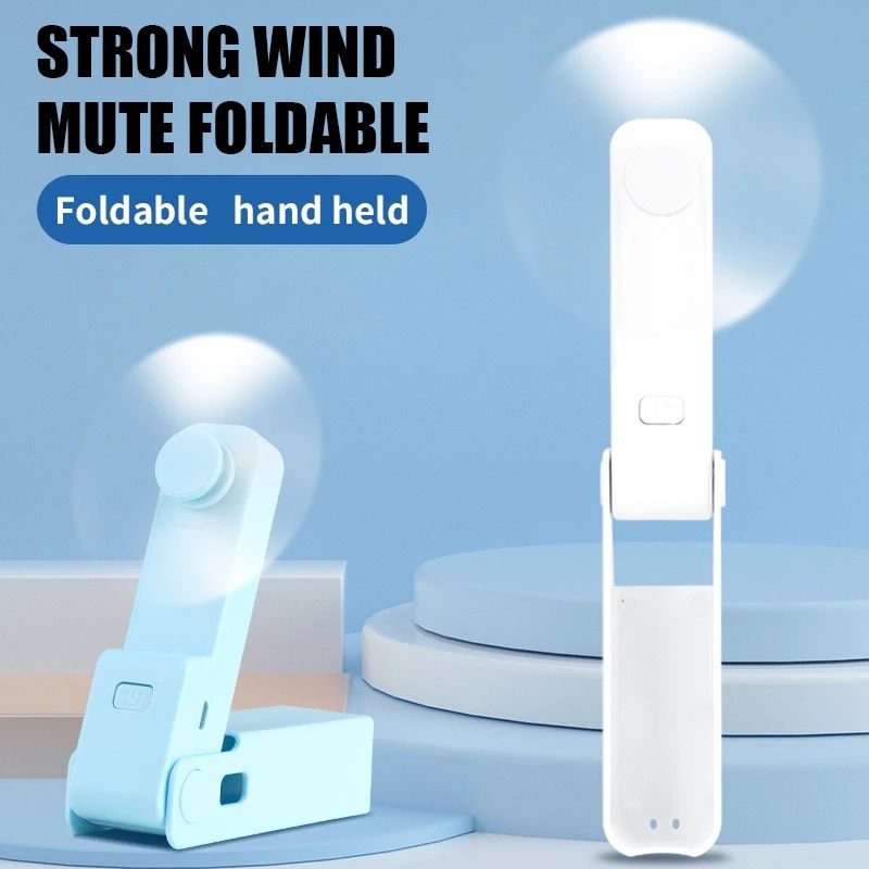 2022 New Folding Small Fan Usb Charging Portable Small Fan Student Office Portable Printing Logo