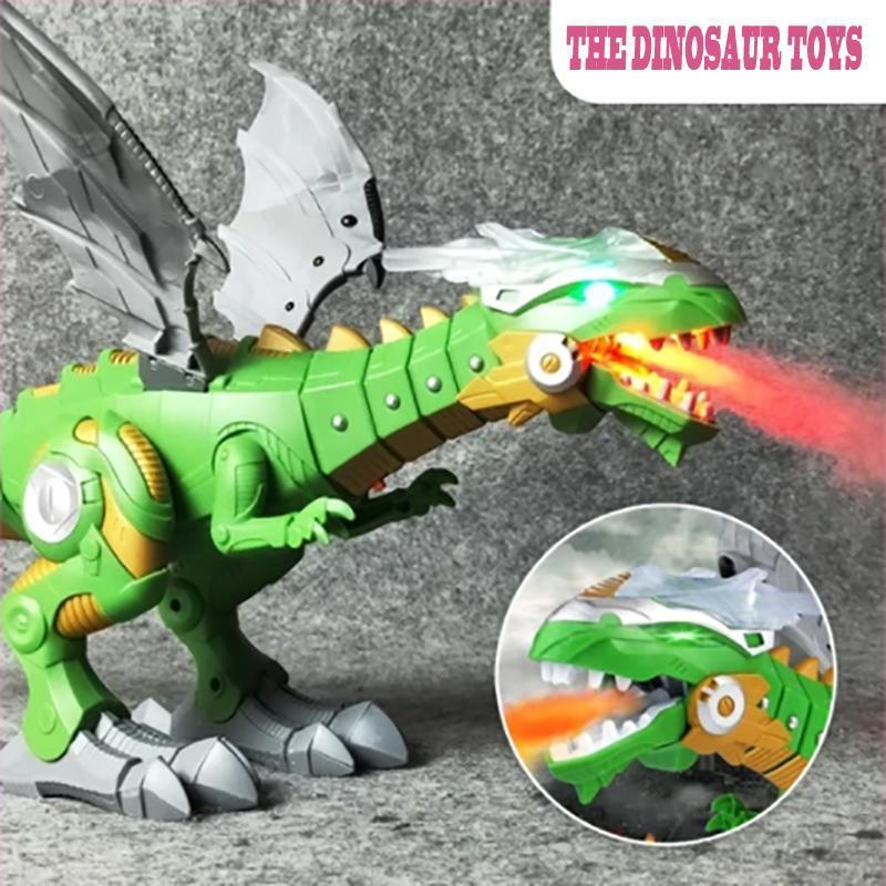 Big Dinosaur Toys Wholesale Electric Spray Mechanical Sound Dinosaur Gift Box Little Boy Simulation Animal Model Birthday