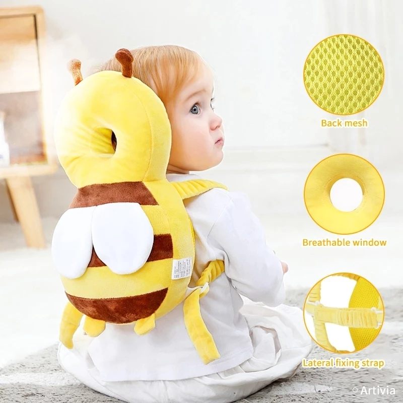 Baby Anti-fall Pad Baby Anti-fall Head Pillow Toddler Learning To Walk Anti-collision Head Pillow Protection Pad Breathable Powder Butterfly