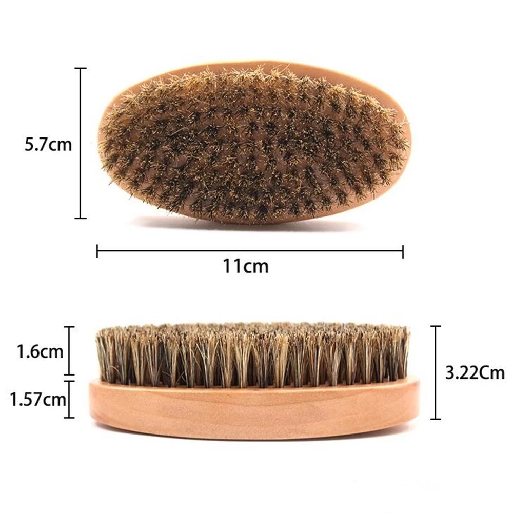 Factory Direct Selling Bristle Brush Solid Wood Men's Beard Personality Styling Cleaning Tool Beard Comb Beard Brush