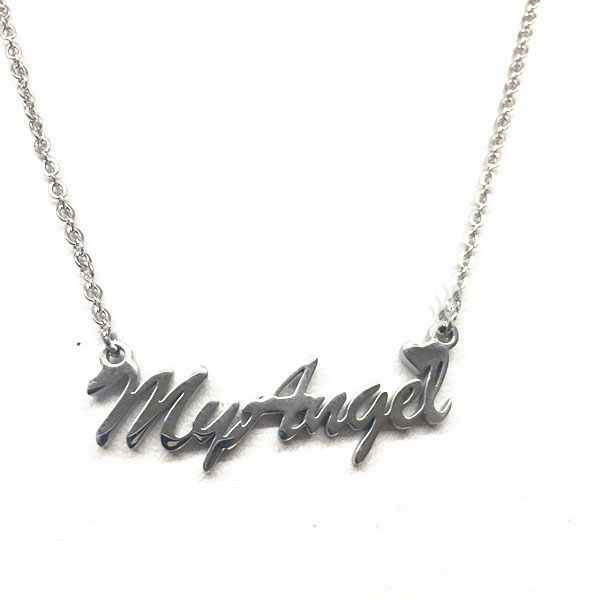 Personalized Custom English Letters English Name My Angel Stainless Steel Titanium Steel Necklace Customization