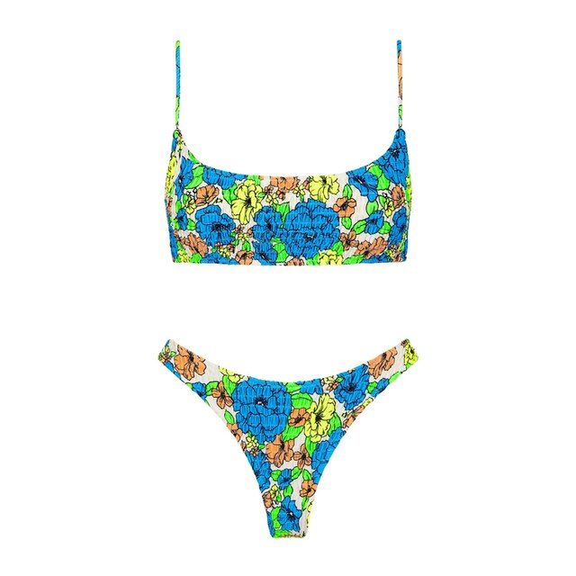 Europe And The United States Tube Top Pleated Explosion 11 Color INS Triangle Double-sided Swimsuit To Cover The New Independent Station Cross-border Bikini