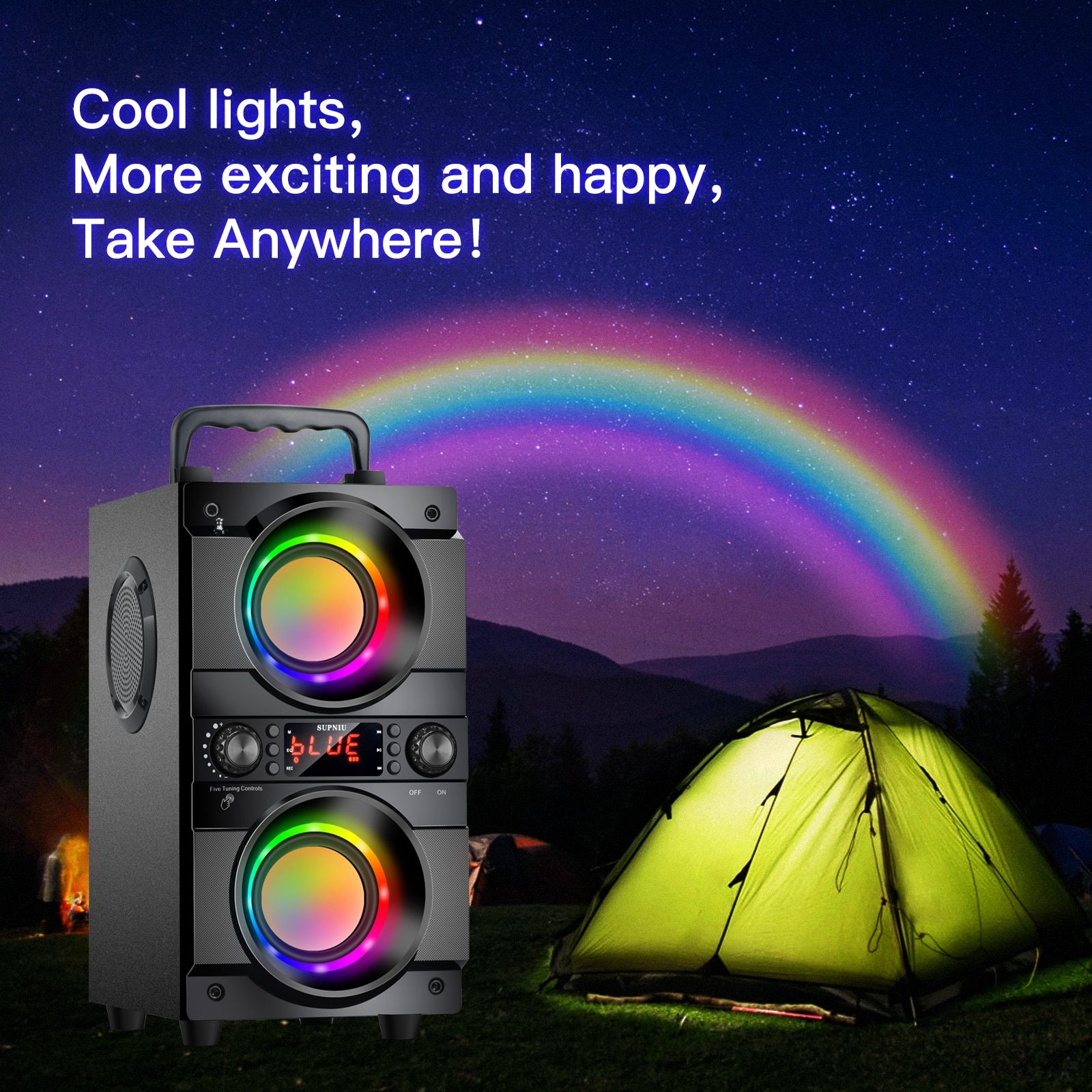 One Piece, Mobile Computer Wireless Bluetooth Audio Subwoofer Outdoor Portable Square Dance Loudspeaker