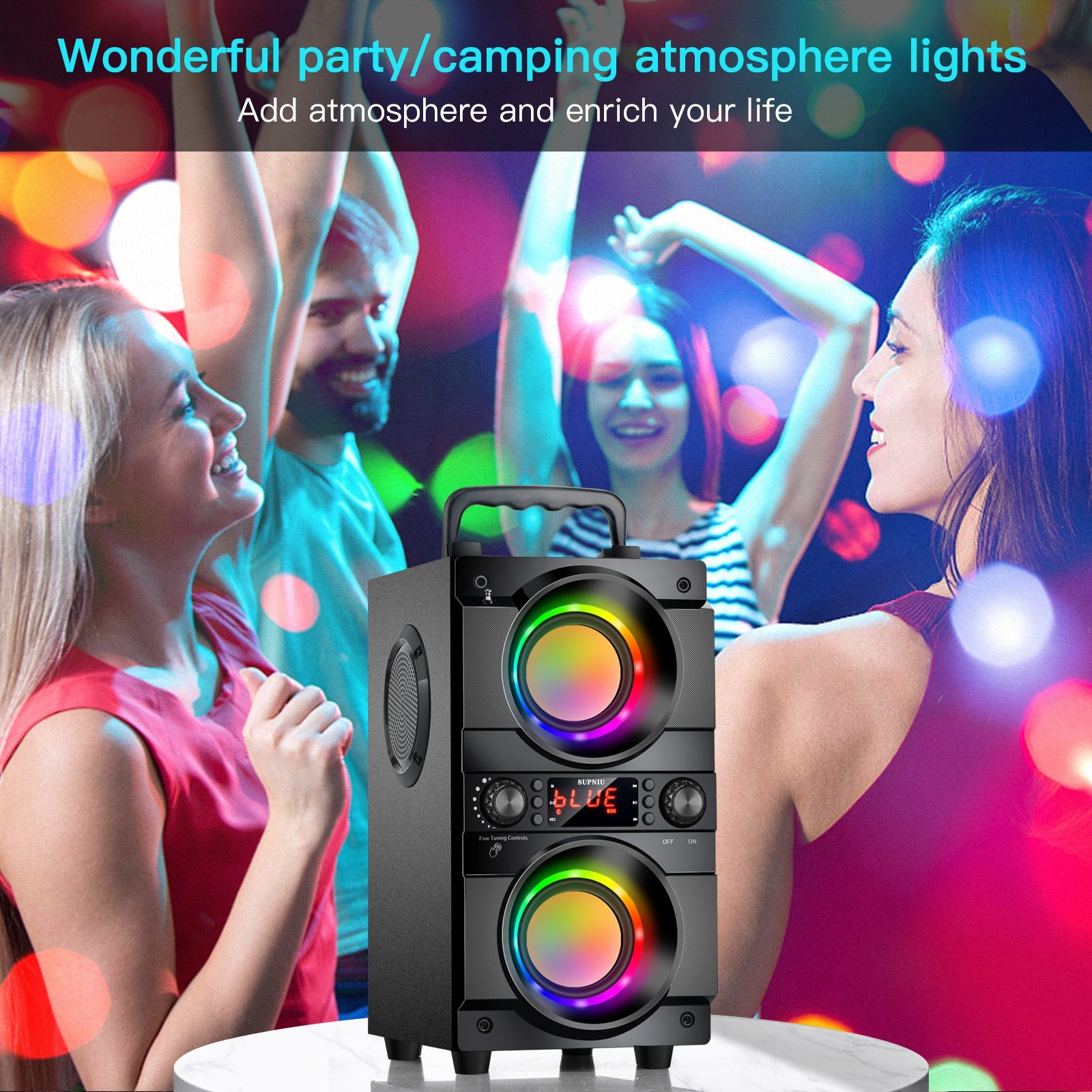 One Piece, Mobile Computer Wireless Bluetooth Audio Subwoofer Outdoor Portable Square Dance Loudspeaker
