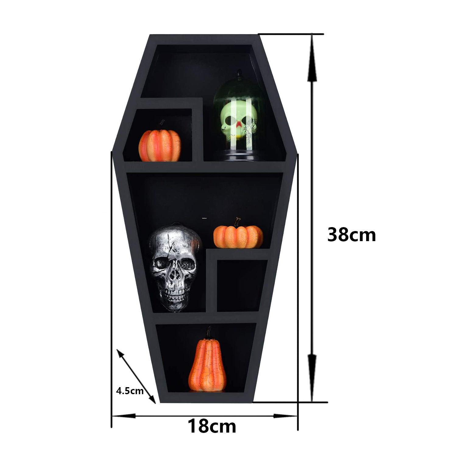 2022 New Halloween Gothic Decorative Coffin Shelf Desktop Candy Box Horror Decoration Storage Rack