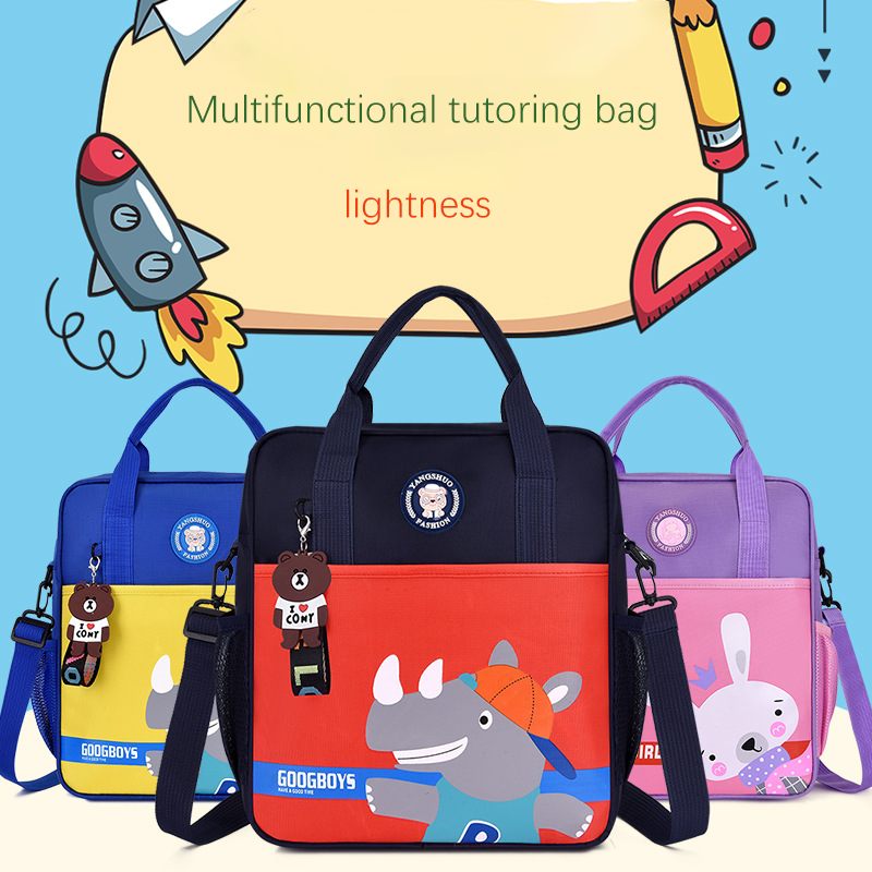 Elementary School Tuition Bag Children's Tuition Bag Tote Bag Can Be Shouldered Student Hand-held School Bag Art Bag Three-use Bag