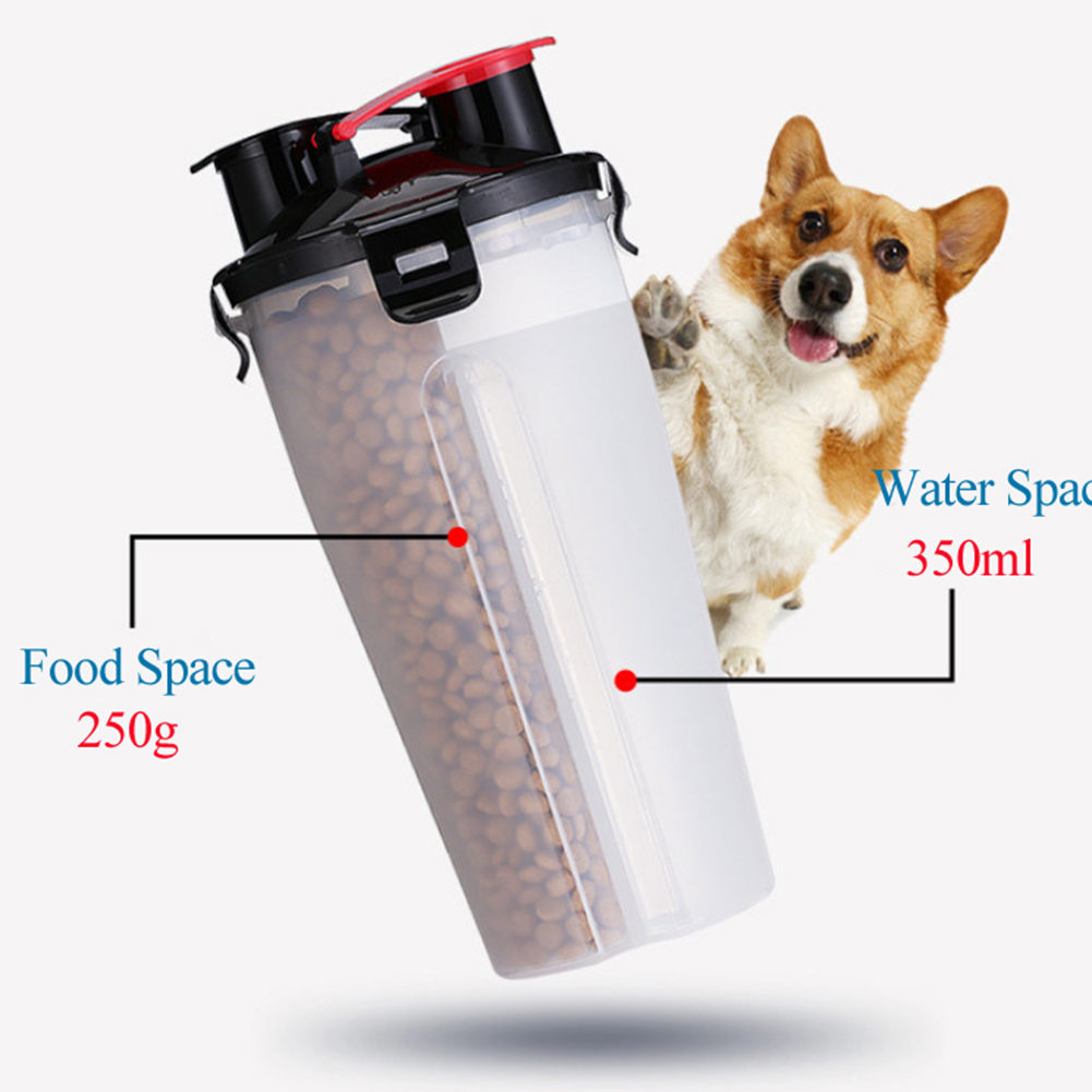 Pet Go Out Drinking Fountain Dog Cat Portable Dual Water Food Cup Outdoor Accompanying Pet Folding Bowl Kettle