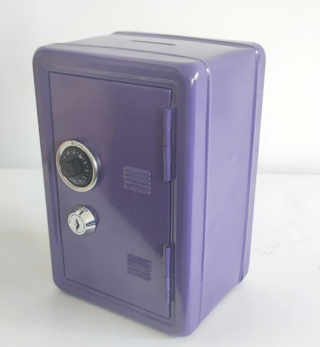 Children's Vertical Mini Cash Box Creative Metal Lock Safe Home Small Change Storage Box