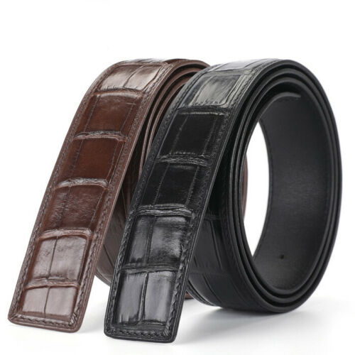 Men's Genuine Leather Belt High-end Quality Original Togo Leather Crocodile Belly Pattern Imported First Layer Cowhide Automatic Buckle Belt