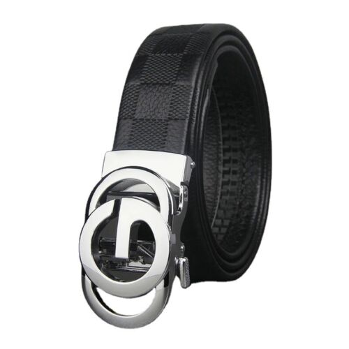 Buy quality Men's Head Layer Automatic Letter G Buckle Plaid Lychee ...